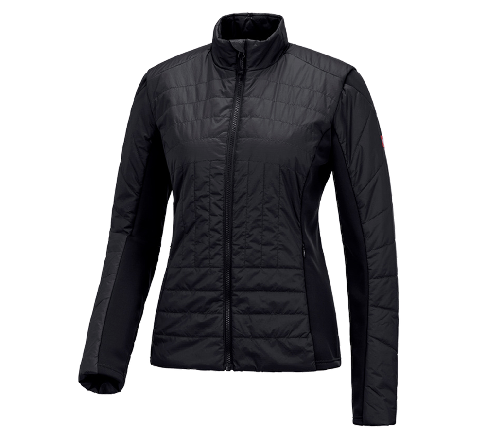 Vestes de travail: e.s. Veste matelassée fonct. thermo stretch,femmes + noir