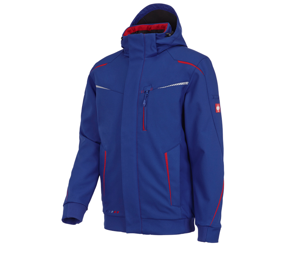 Kälte: Winter Softshelljacke e.s.motion 2020, Herren + kornblau/feuerrot