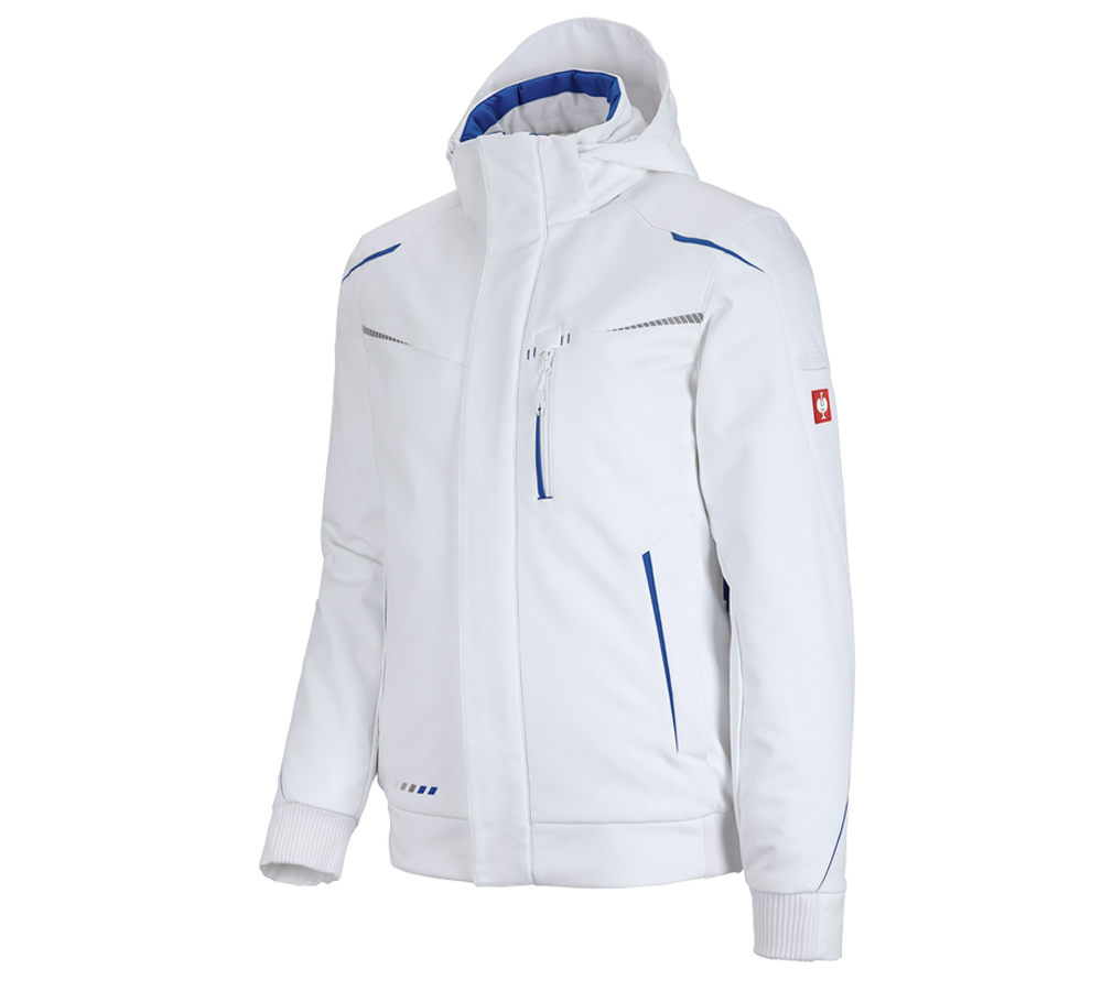 Work Jackets: Winter softshell jacket e.s.motion 2020, men's + white/gentianblue