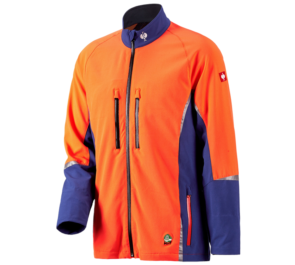 Vestes de travail: e.s. Veste forestière, KWF + bleu royal/orange fluo