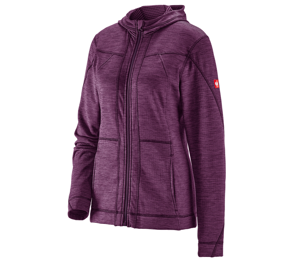 Jacken: Kapuzenjacke isocell e.s.dynashield, Damen + specialpurple melange