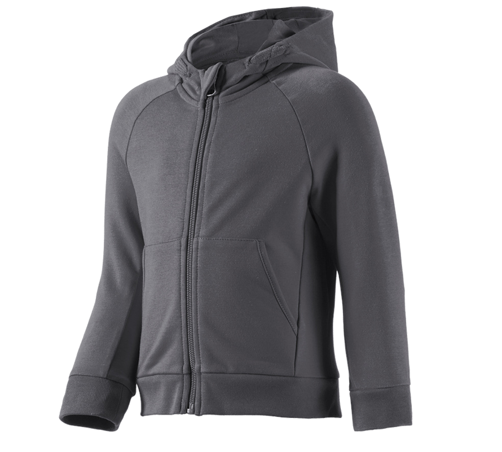 Hauts: e.s. Veste à capuche en coton stretch, enfants + anthracite