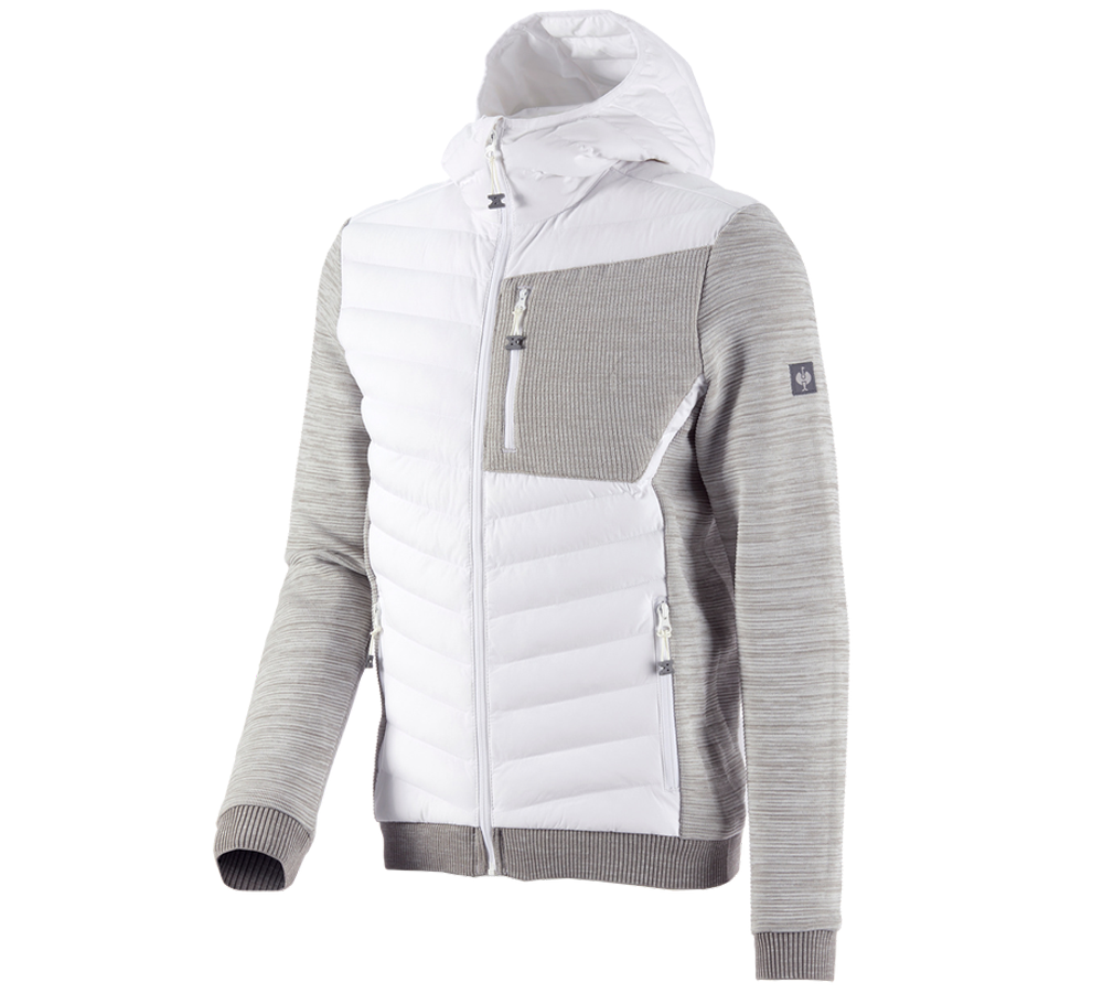 Jacken: Hybrid Kapuzenstrickjacke e.s.motion ten + weiß melange