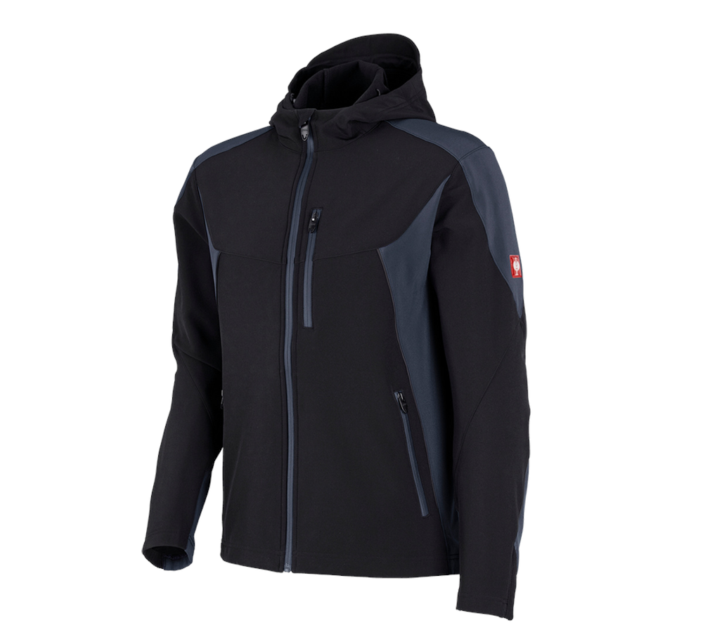 Vestes de travail: Veste softshell e.s.vision + noir/pacifique