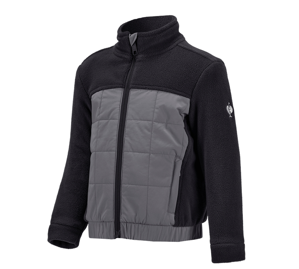 Vestes: Veste en laine polaire hybride e.s.concrete,enfant + noir/gris basalte