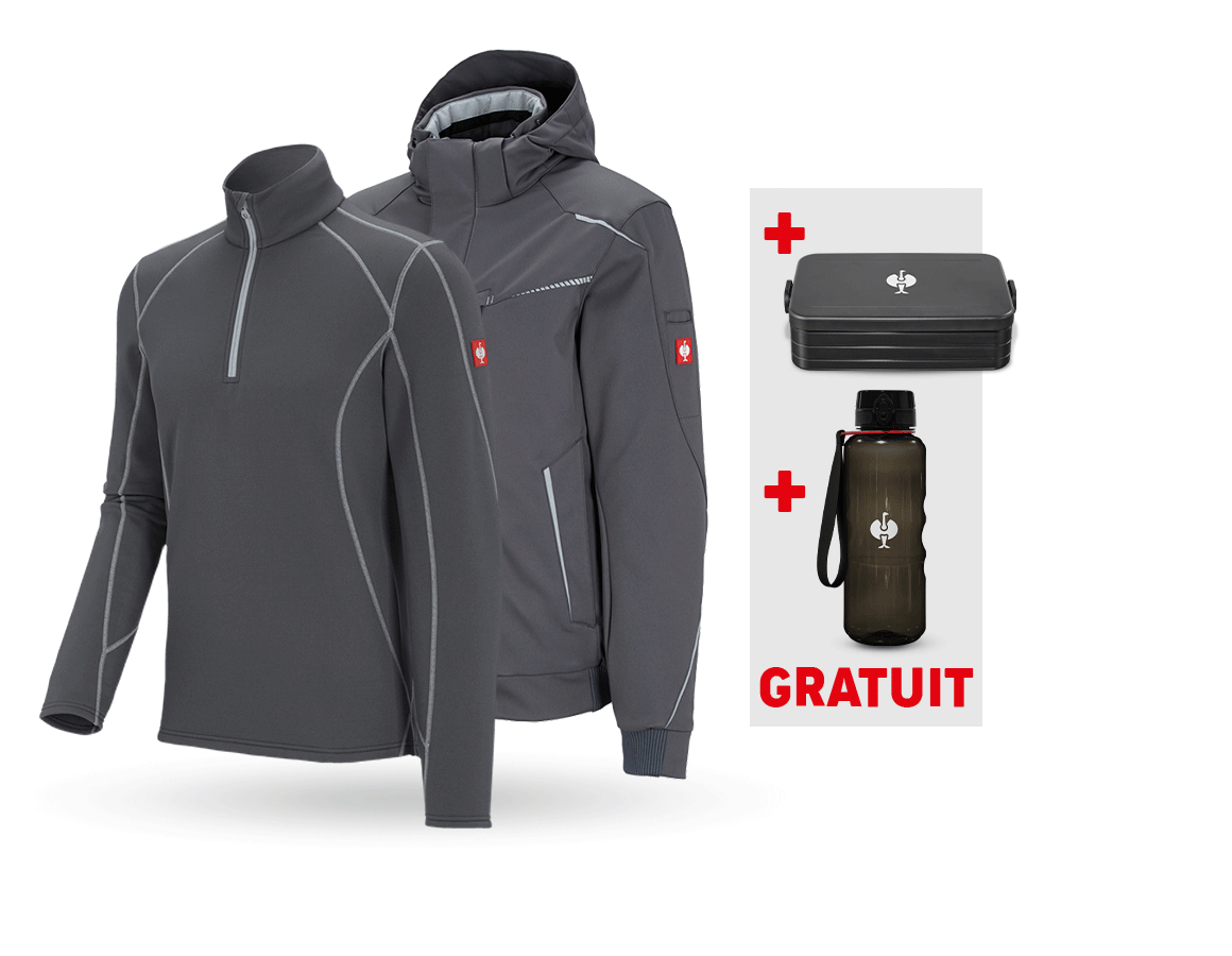 Vêtements: KIT : Veste softsh.hiver+pull cam. e.s.motion 2020 + anthracite/platine