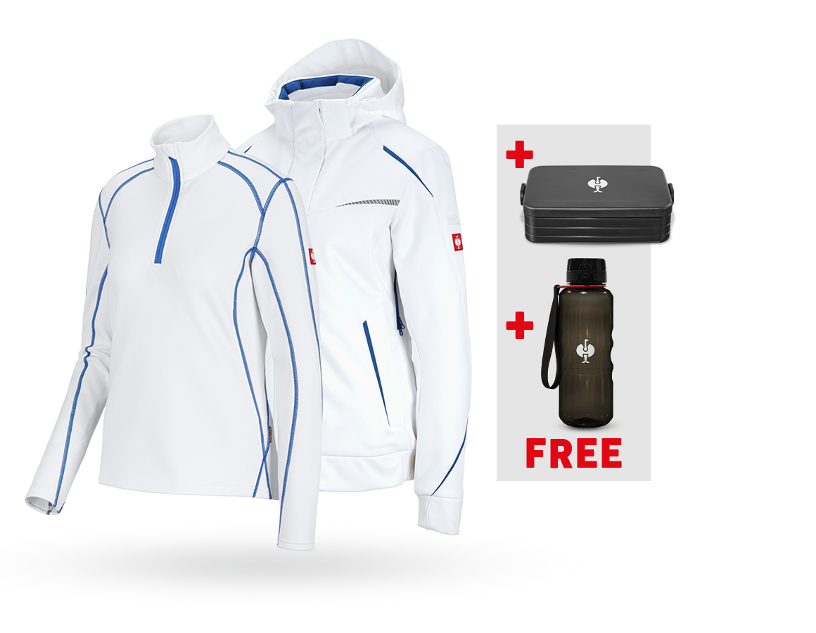 Work Jackets: SET: Wint.softs.jacket e.s.motion 2020+Troyer, la. + white/gentianblue