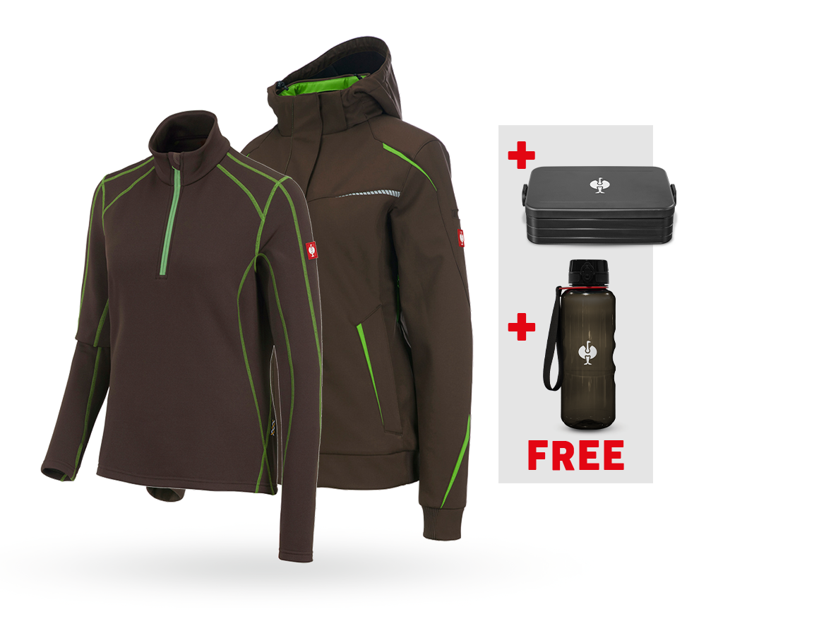 Work Jackets: SET: Wint.softs.jacket e.s.motion 2020+Troyer, la. + chestnut/seagreen