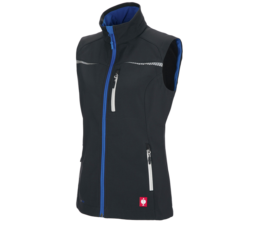 Thèmes: Gilet softshell e.s.motion 2020, femmes + graphite/bleu gentiane