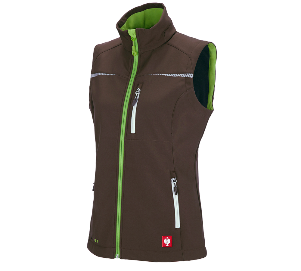 Thèmes: Gilet softshell e.s.motion 2020, femmes + marron/vert d'eau