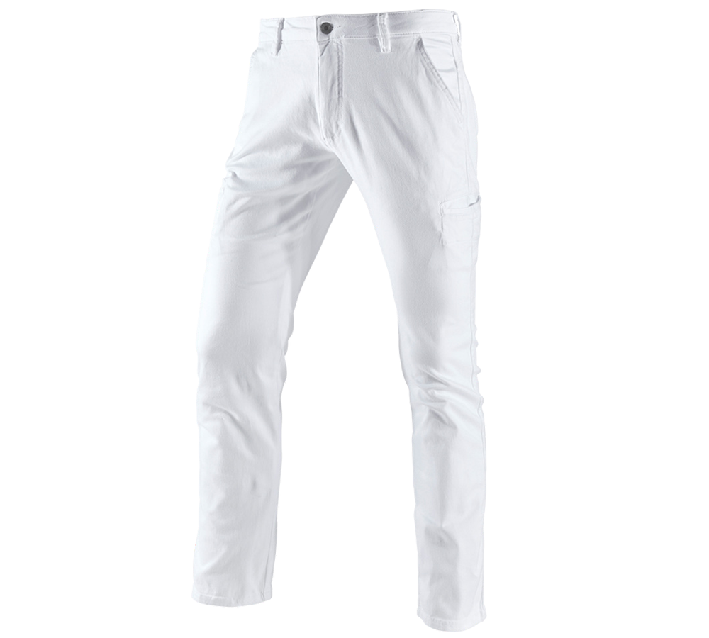 Work Trousers: e.s. Trousers Chino, men's + white