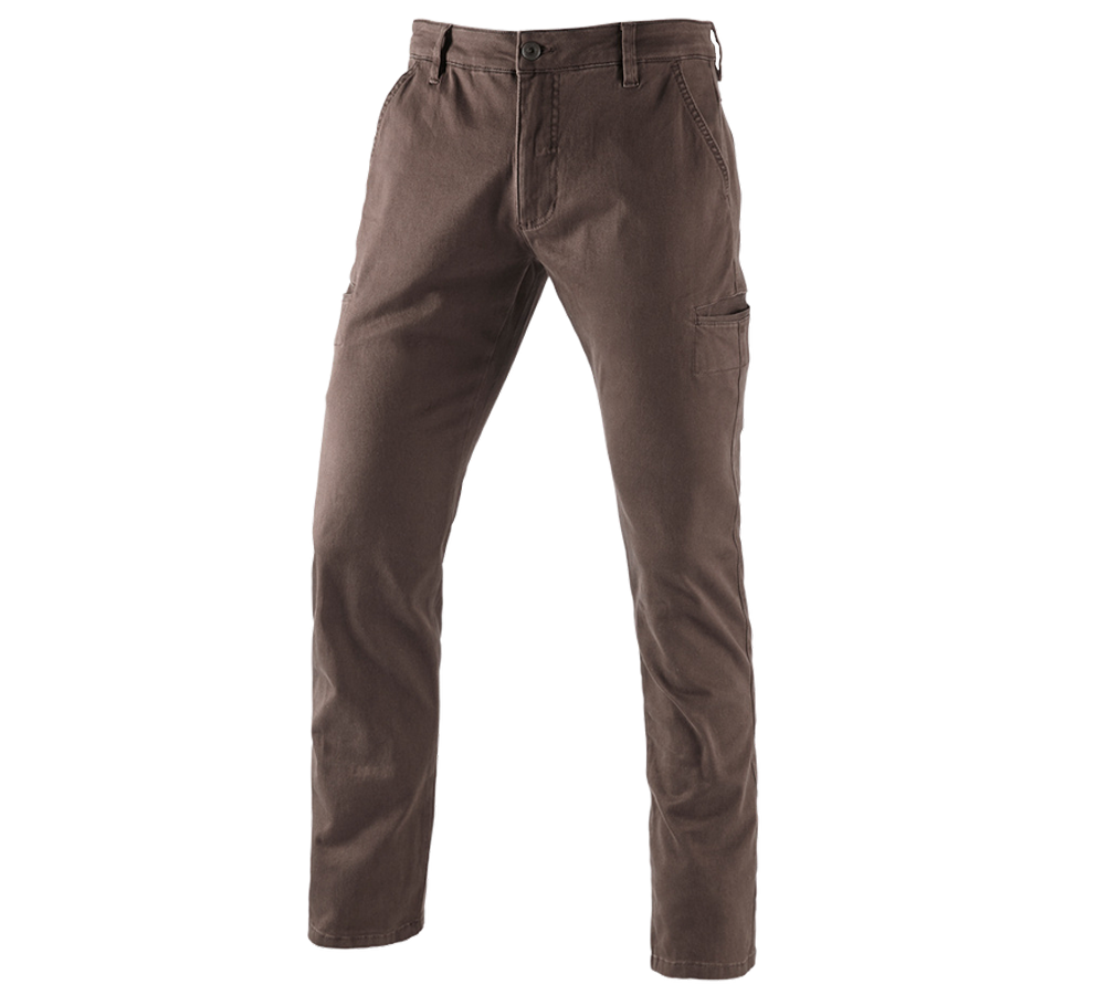 Thèmes: e.s. Pantalon de travail Chino, hommes + marron