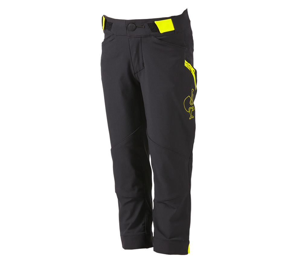 Trousers: Functional trousers e.s.trail, children's + black/acid yellow