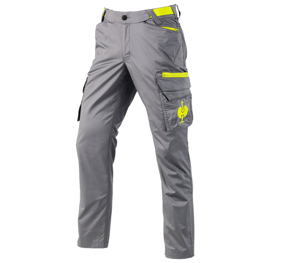 Pantalons de travail: Pantalon Cargo e.s.trail + gris basalte/jaune acide