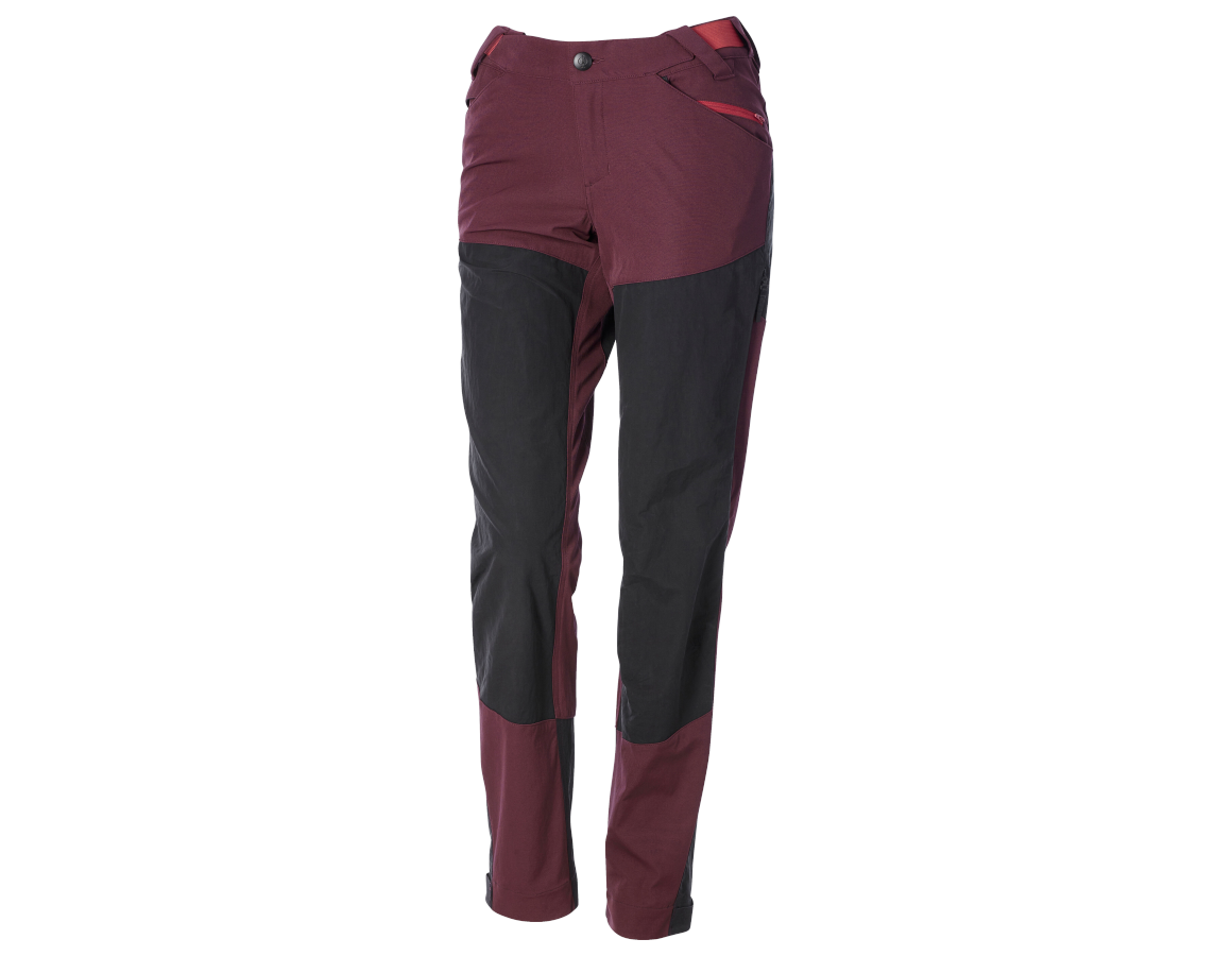Pantalons de travail: Pantalon de fonction hybride e.s.trail, femmes + rouge acajou/rouge opale