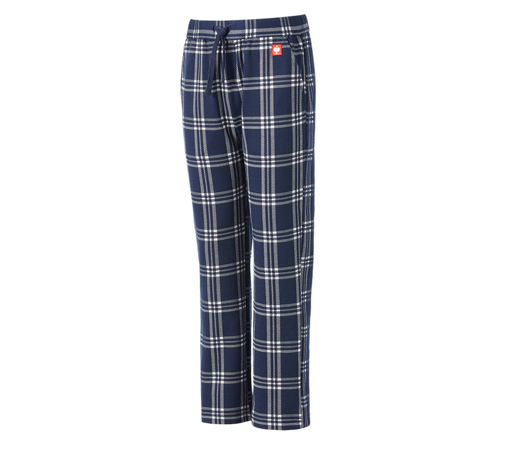 Accessories: e.s. Checkered Pyjama Bottoms, children's + deepblue/white