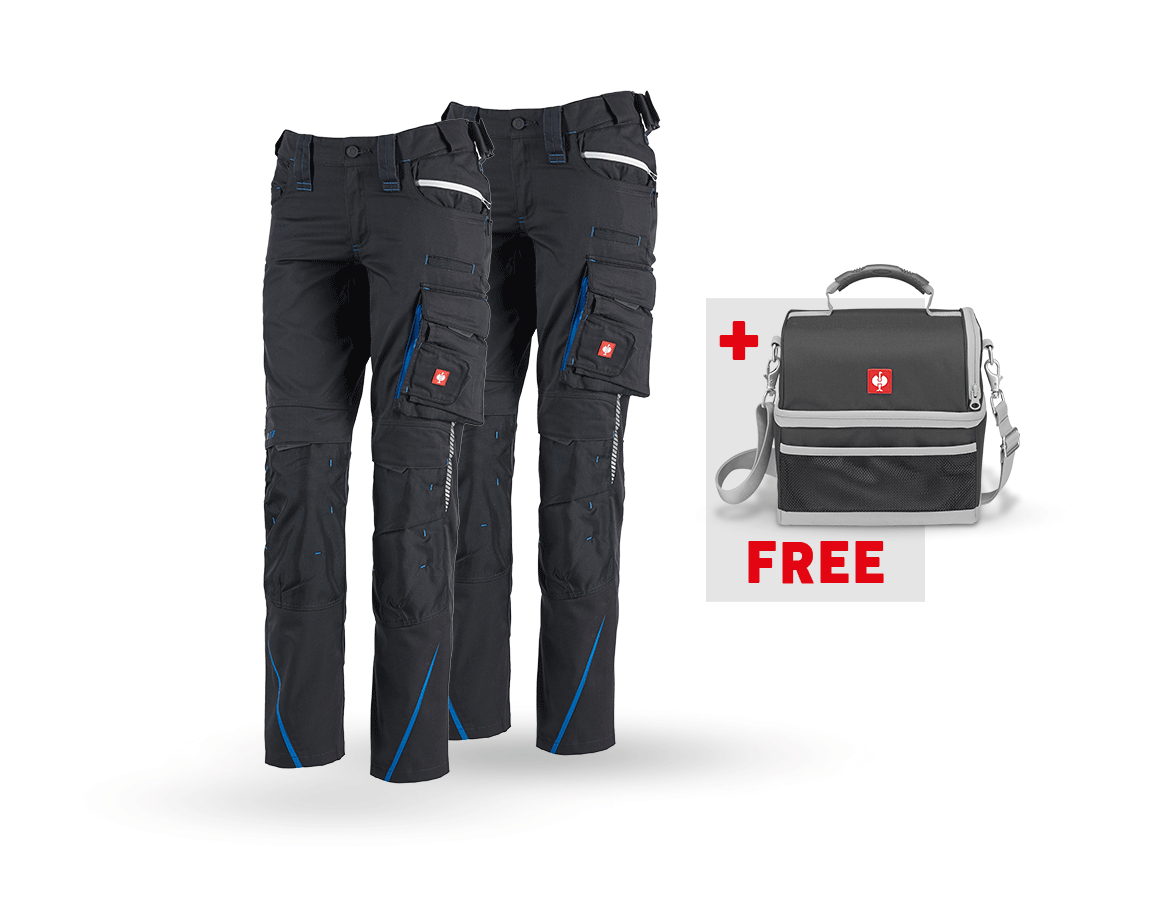 Clothing: SET:Trouser+Winter trouser e.s.motion 2020,ladies' + graphite/gentianblue