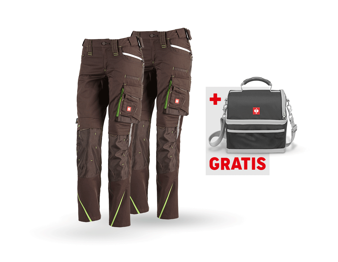 Bekleidung: SET: Damenhose + Winter Damenhose e.s.motion 2020 + kastanie/seegrün