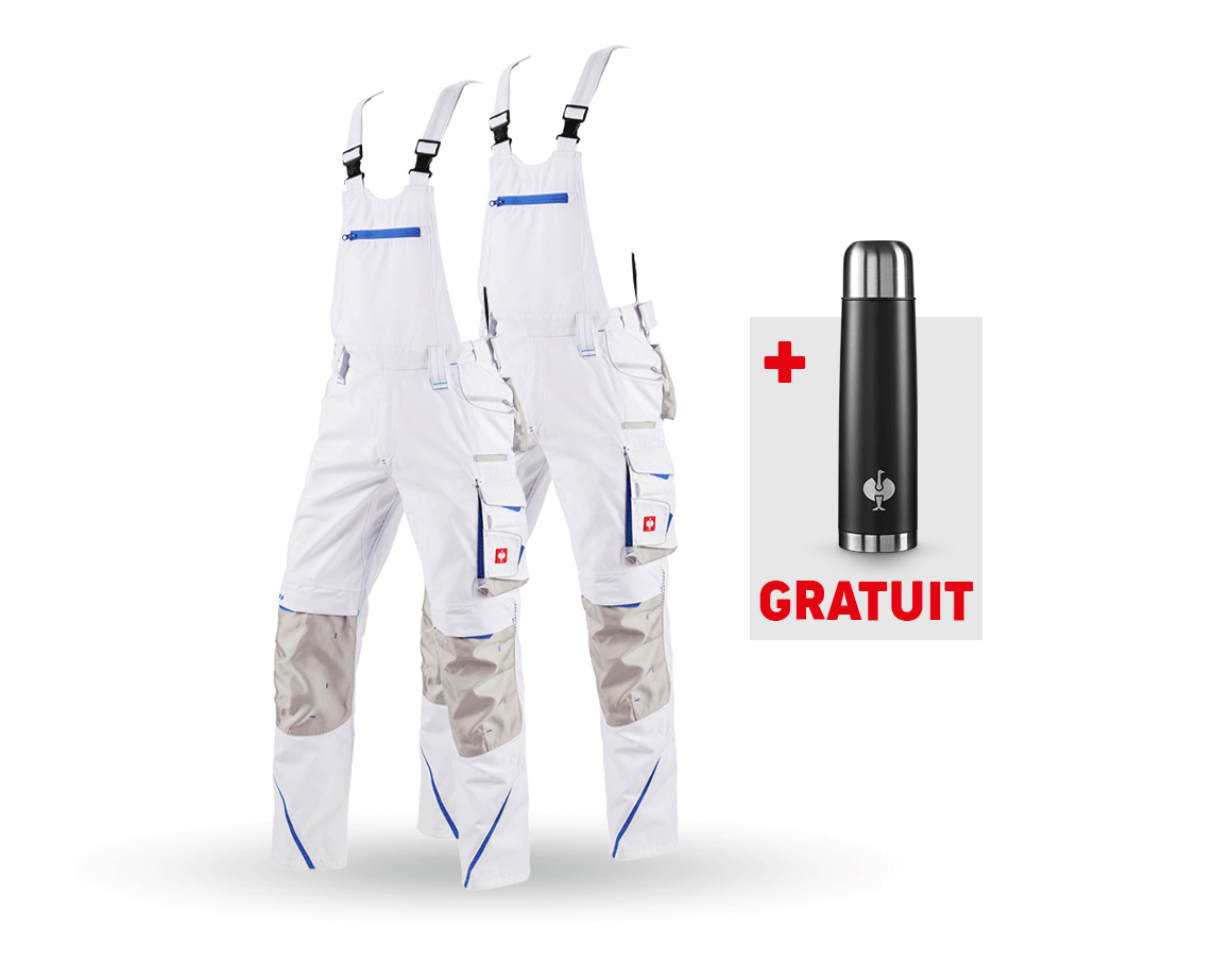 Vêtements: KIT : 2x Salopette e.s.motion 2020 + blanc/bleu gentiane