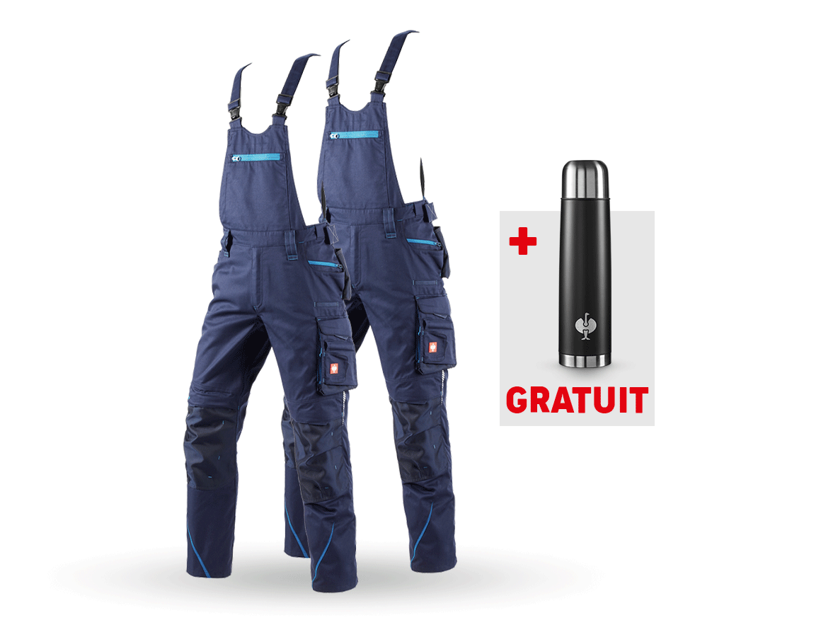 Vêtements: KIT : 2x Salopette e.s.motion 2020 + bleu foncé/atoll
