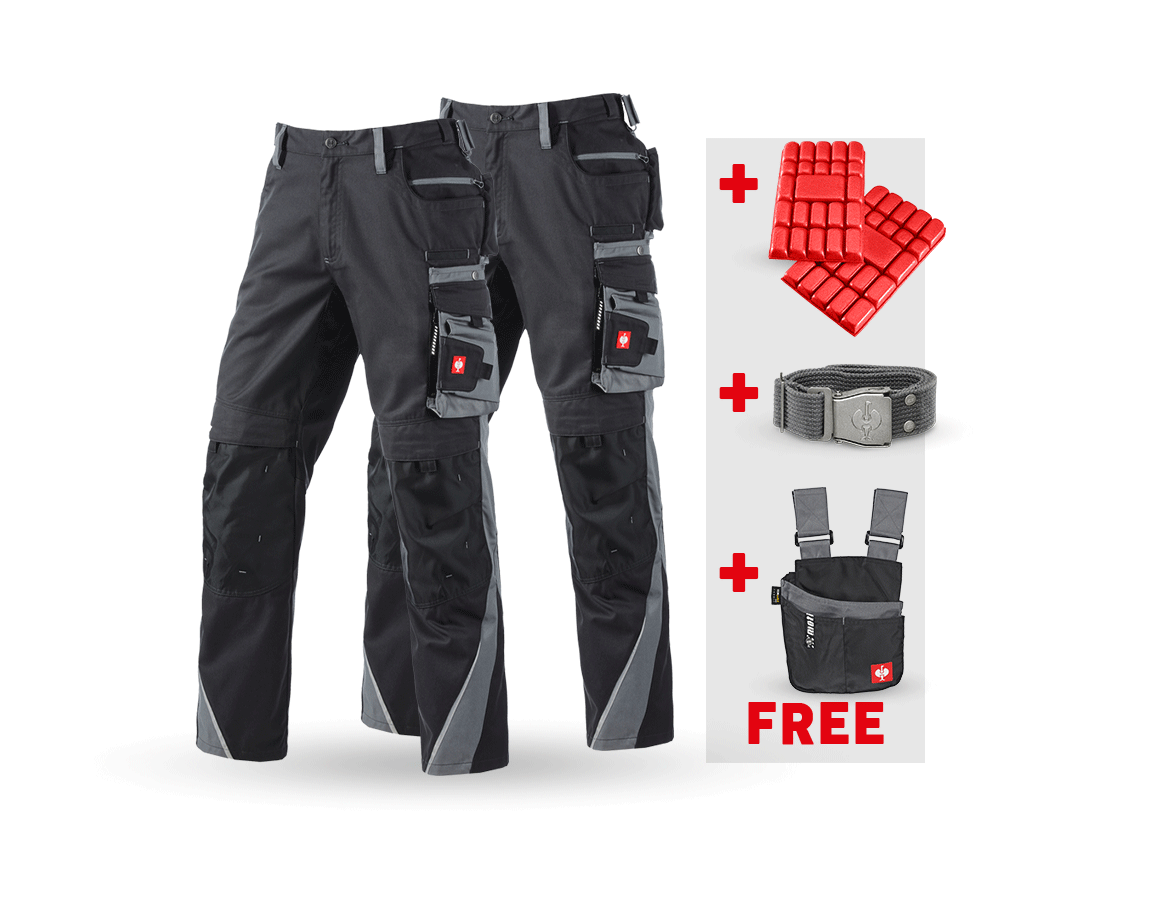 Clothing: SET: Trousers + Winter trousers e.s.motion + graphite/cement