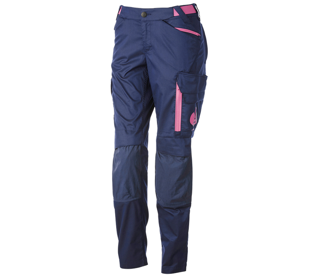 Work Trousers: Trousers e.s.trail, ladies' + deepblue/tarapink