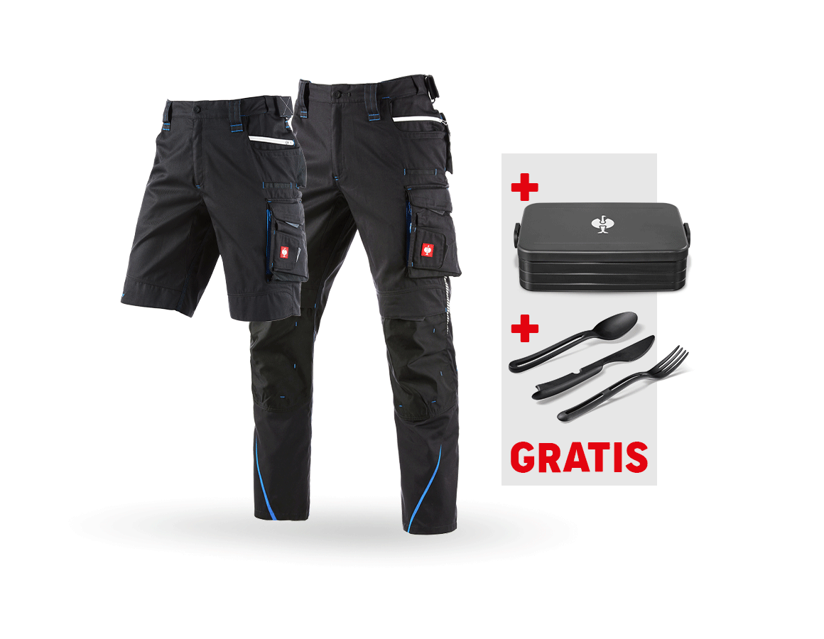 Bekleidung: SET: Bundhose + Short e.s.motion 2020 + graphit/enzianblau