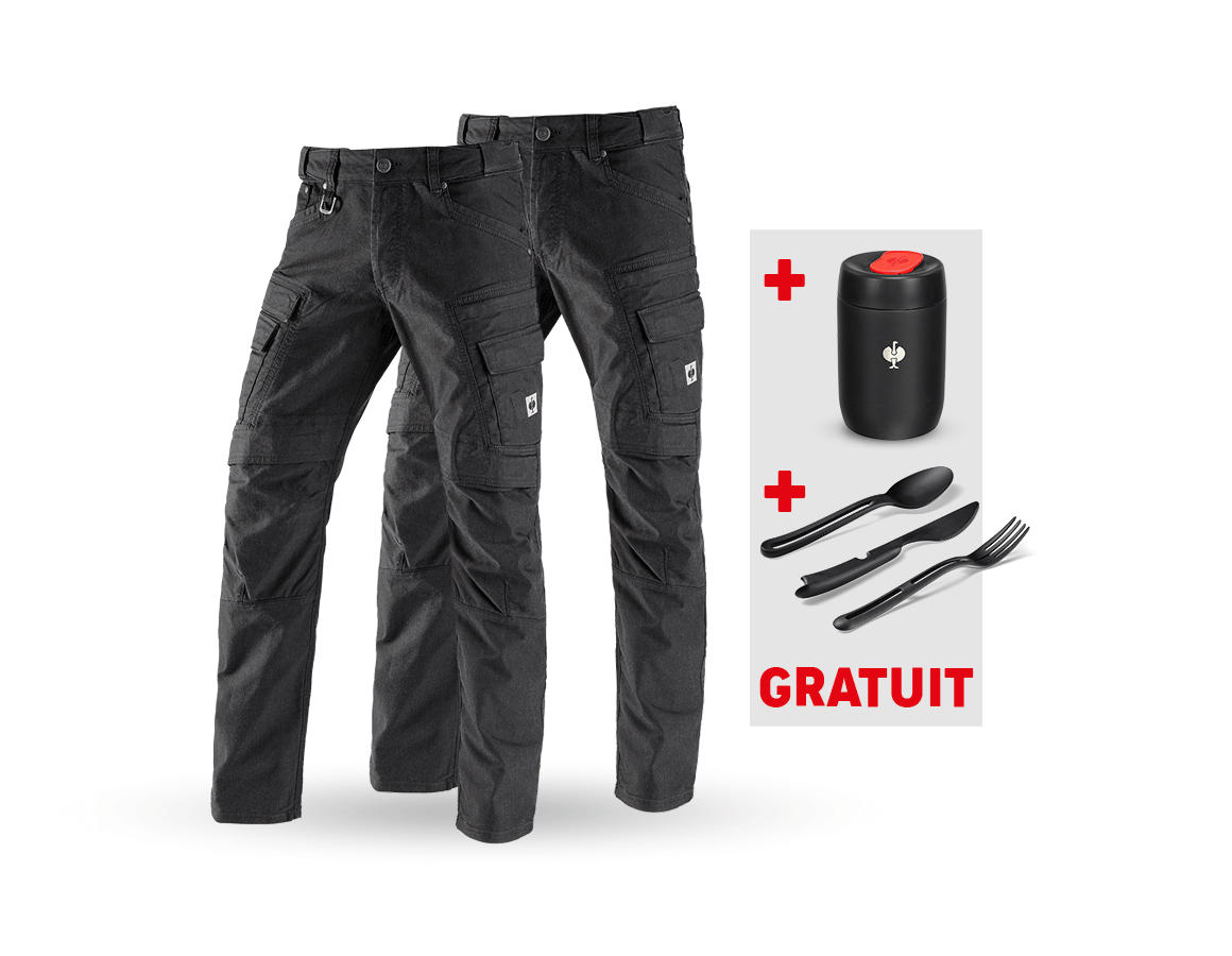 Vêtements: KIT : 2x Pantalon cargo de travail e.s.vintage + noir