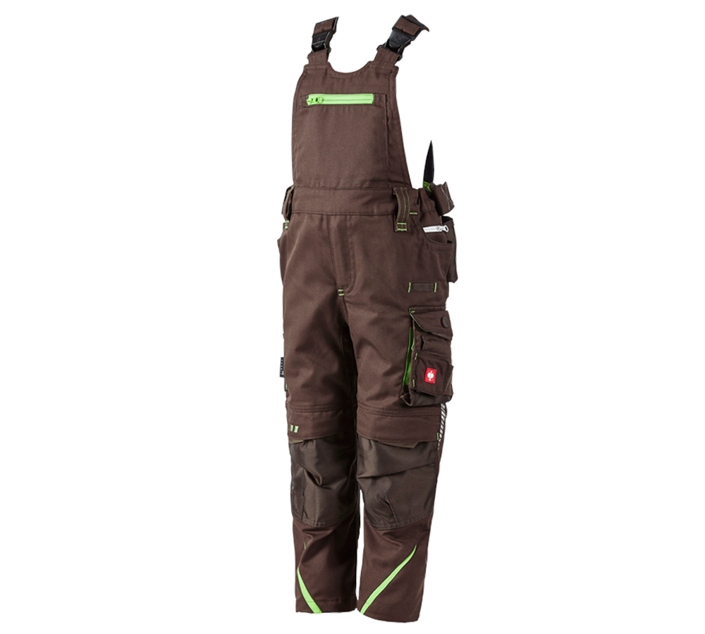 Pantalons: Enfants salopette e.s.motion 2020 + marron/vert d'eau