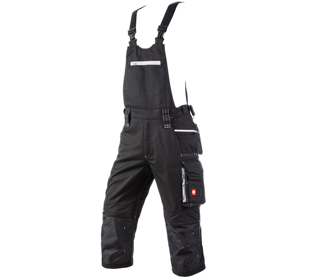 Work Trousers: 3/4 bib & brace e.s.motion 2020 + black/platinum