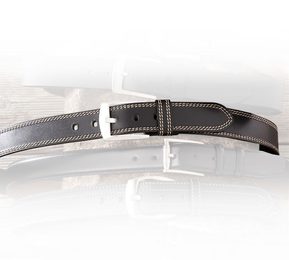 Accessories: Leather belt Brody + black