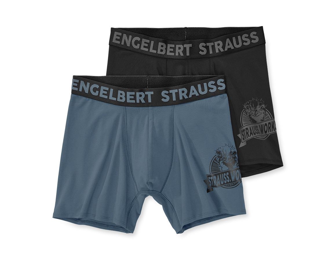 Underwear | Functional Underwear: Long-leg pants e.s.iconic, pack of 2 + oxidblue+black