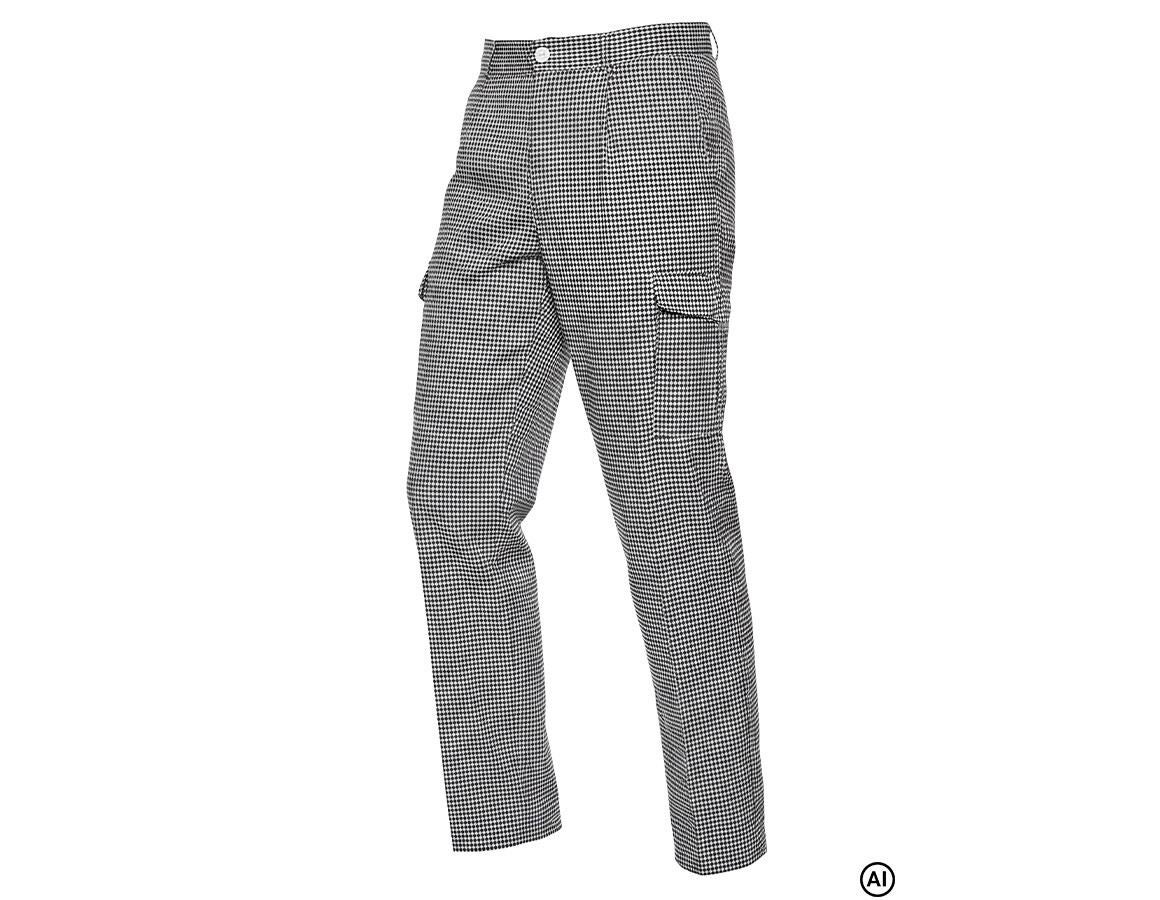 Work Trousers: Cargo Unisex Chefs Trousers + black/white