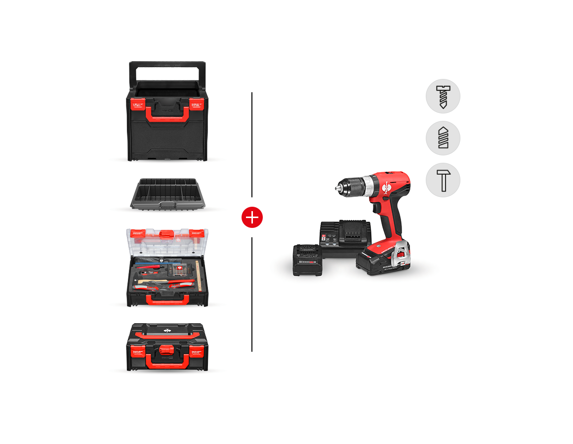 Electrical tools: 18.0 V cordless hammer drill screwdriver "L" Set
