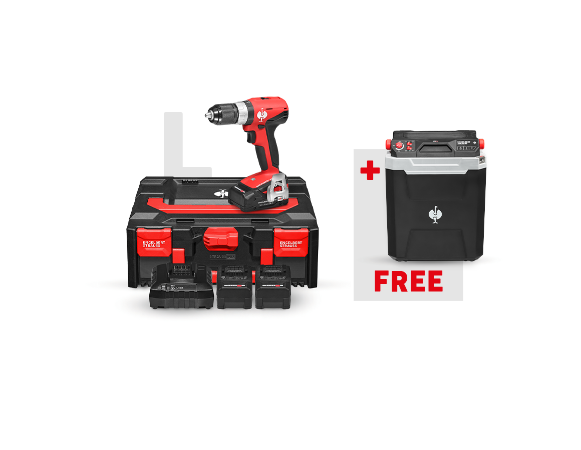 Electrical tools: 18.0 V cordl.hammer drill screwdr.L +hot/Cool box