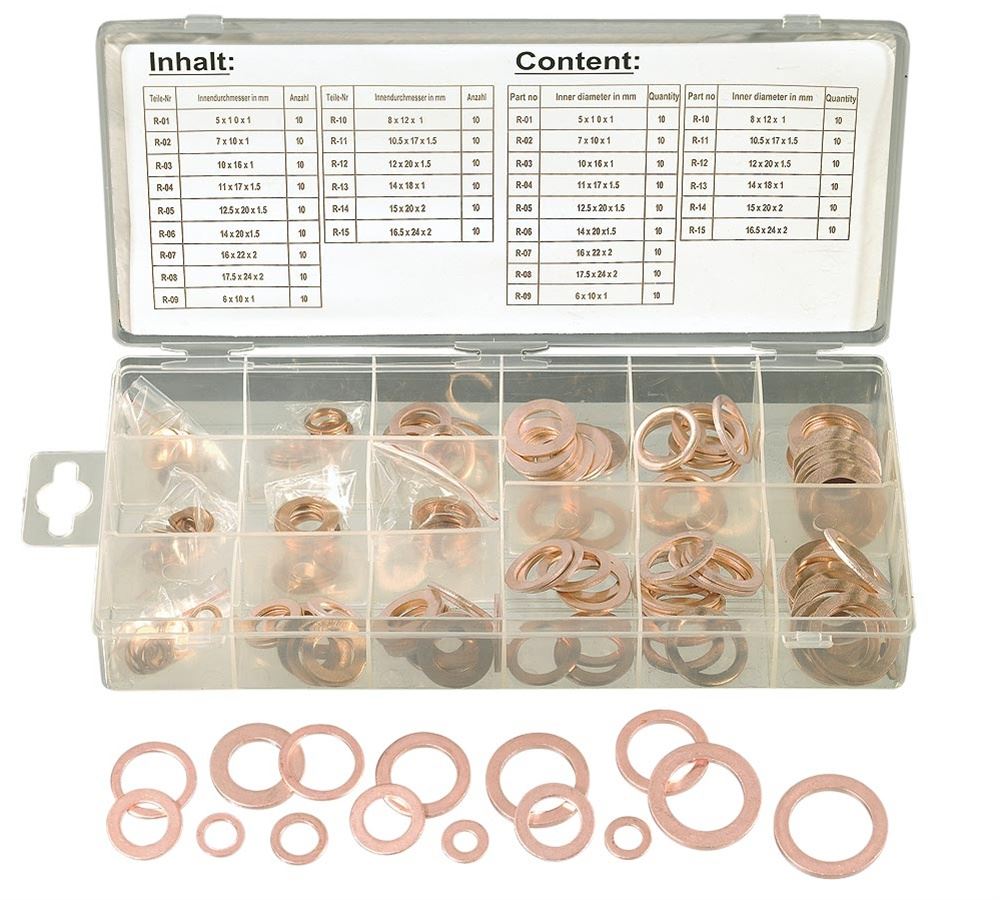 Assorted small parts: Copper-Washer Selection