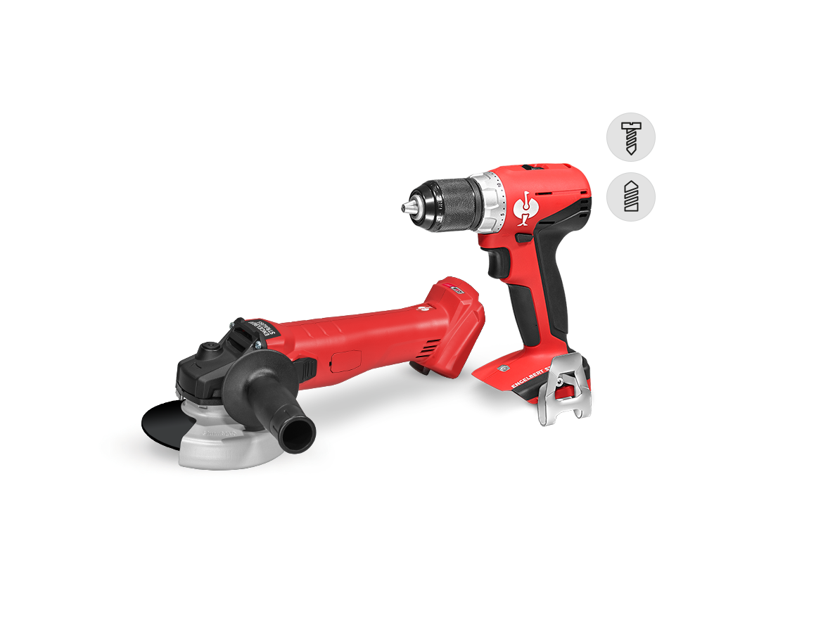 Electrical tools: 18 V cordless angle grinder + drill screwdriver S