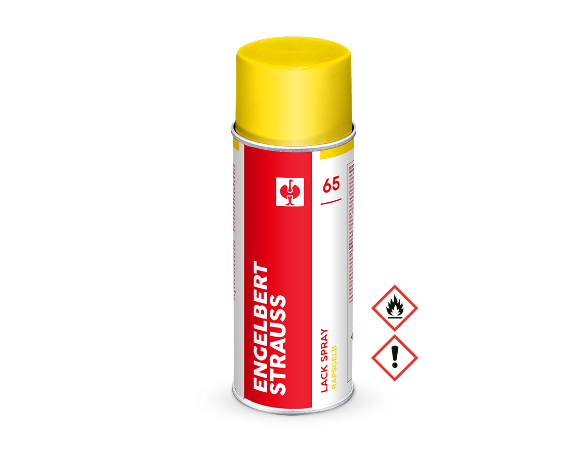 Sprays: e.s. Peinture aérosol #65 + jaune colza