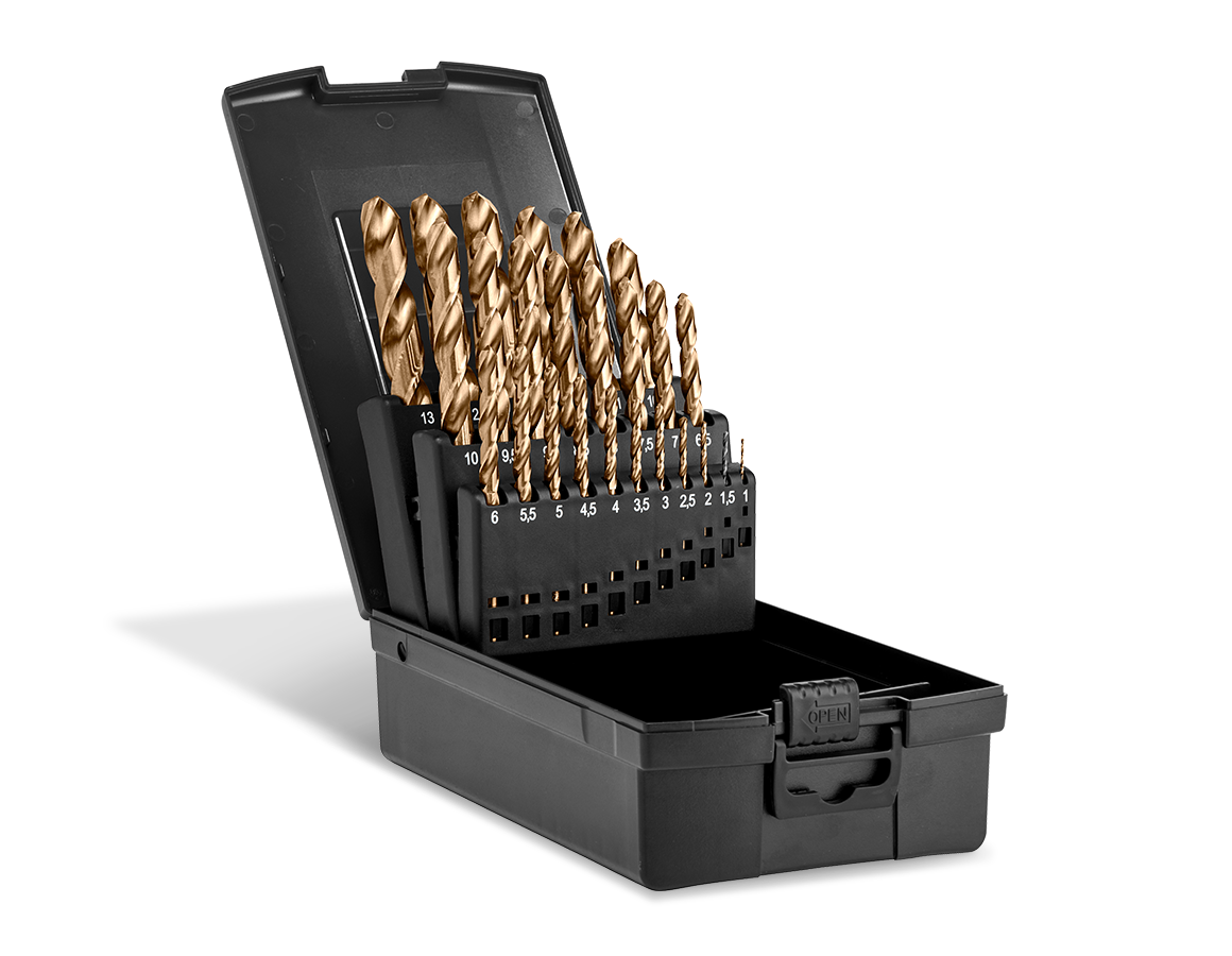 Drills: e.s. HSS-CO metal spiral drill set inox