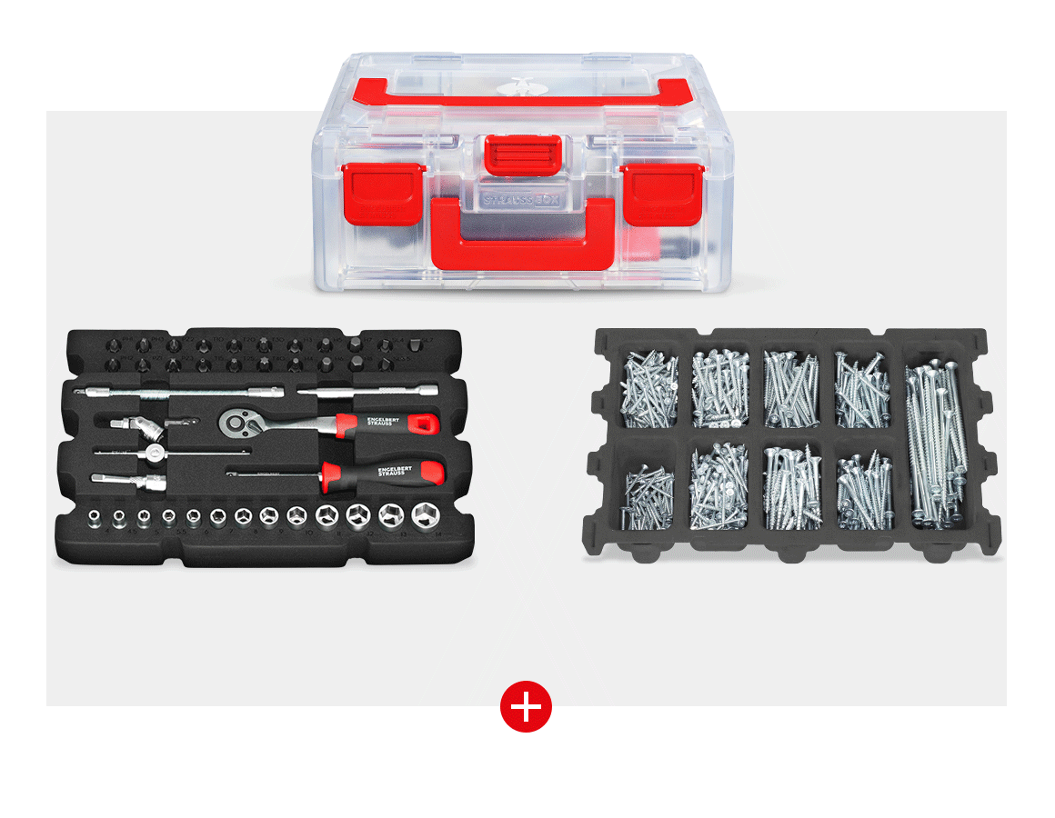 Système STRAUSSbox: STRAUSSbox small Vis + clé à douille 1/4" Kit