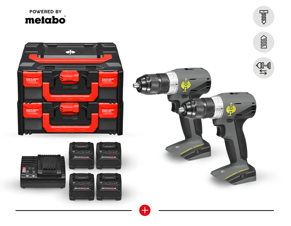 Electrical tools: Multi drill screwdriver M grey, Combi-Set