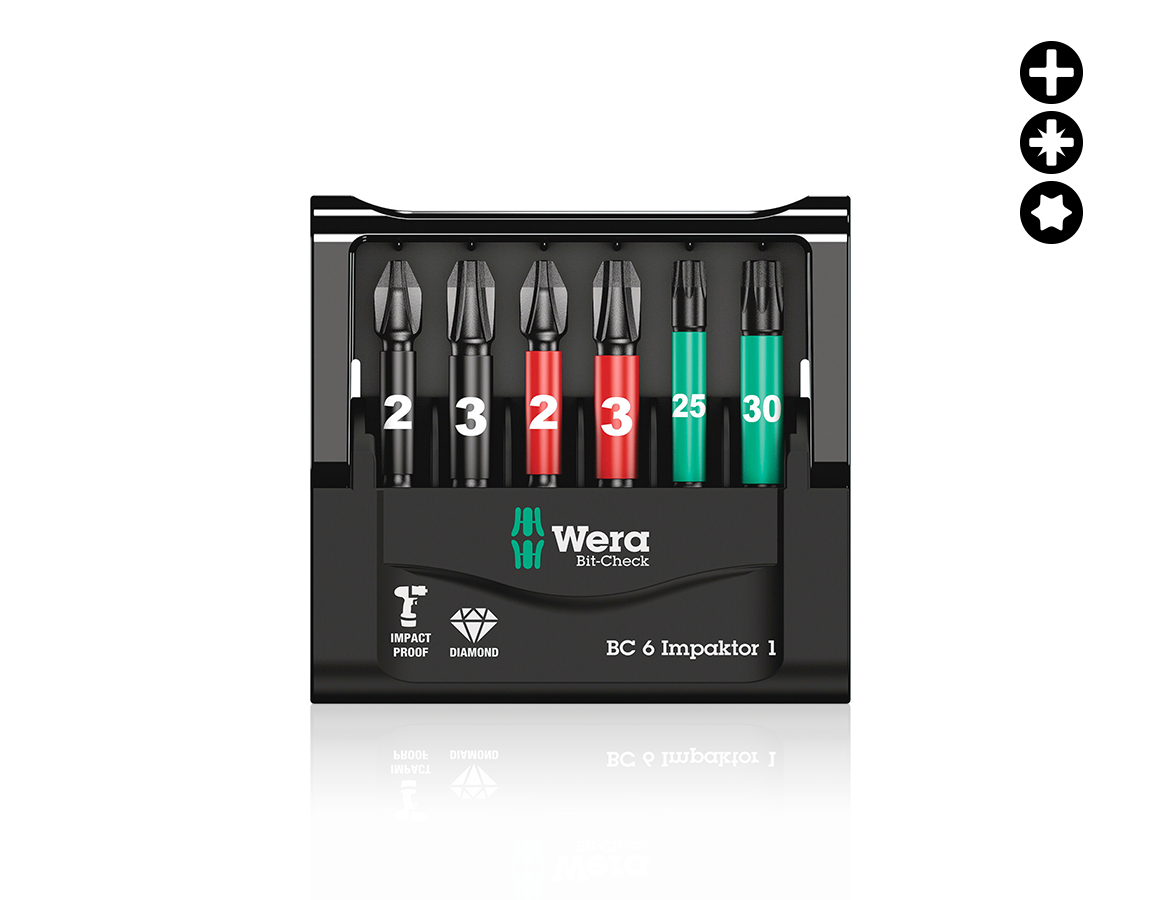Bits: Wera Bit-Check 6 Impaktor, 6-piece