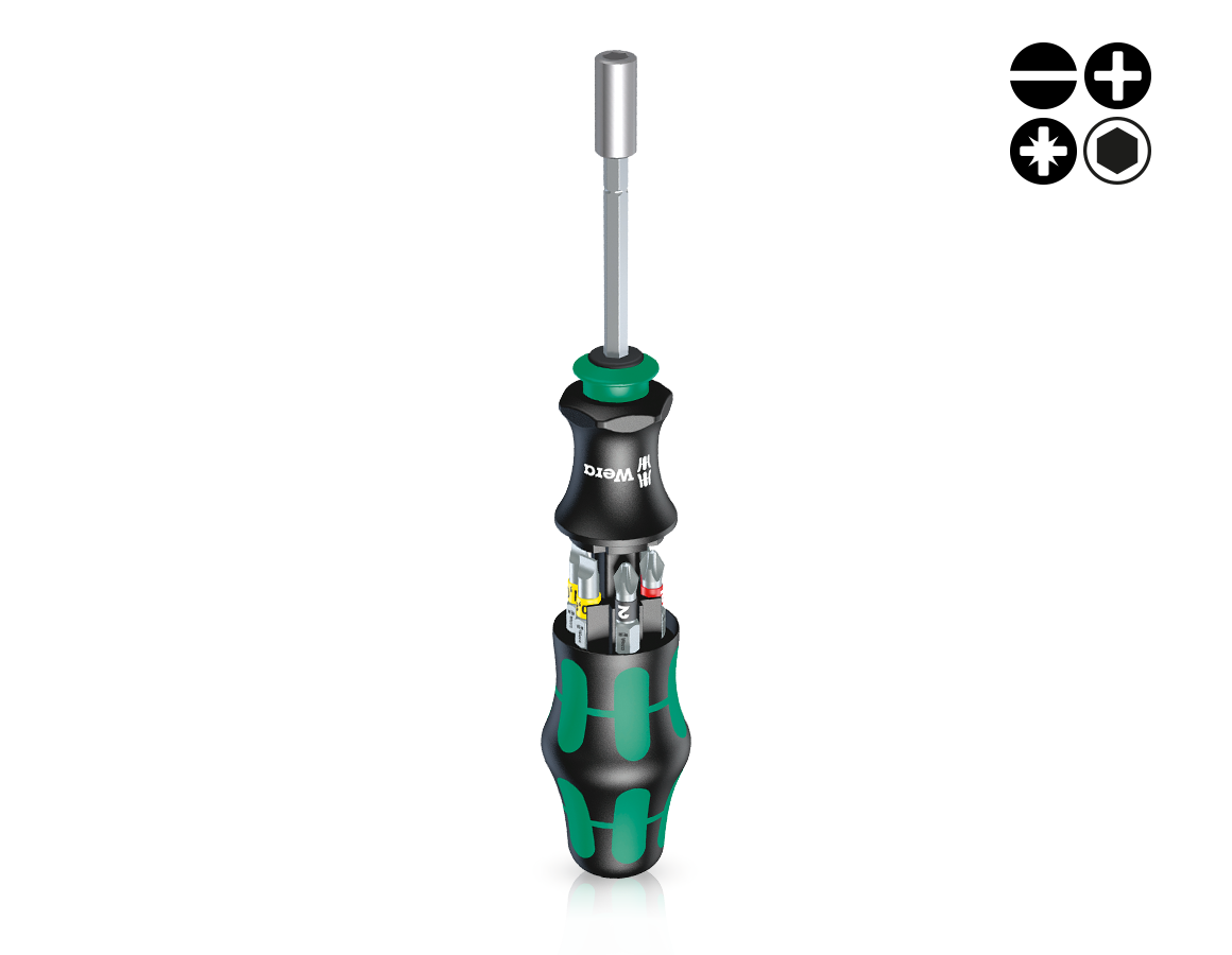Tools: Wera Kraftform Kompakt bit holder set KK28, 6-pc