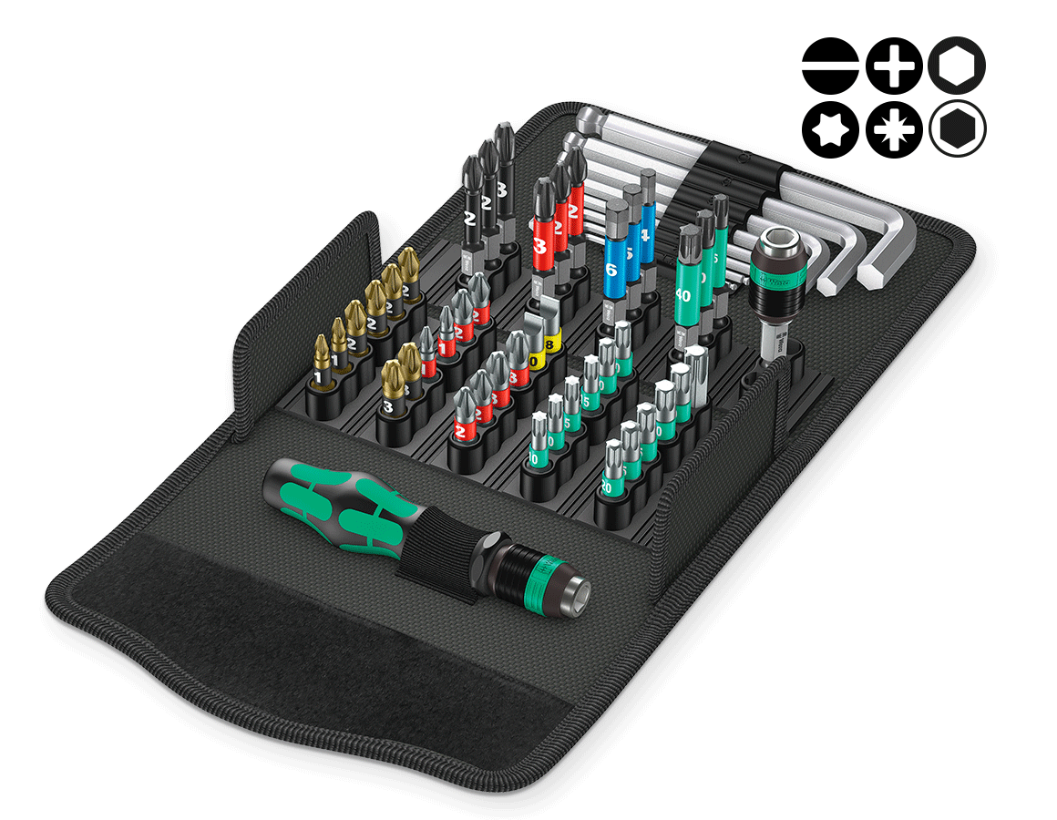 Tools: Wera Kraftform Kompakt 100 Bit-Set, 52-piece