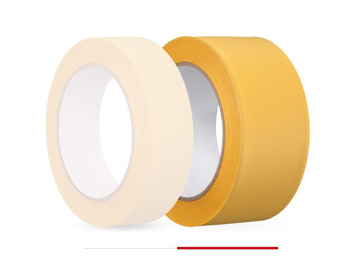 Plastic bands | crepe bands: Plastic adhesive tape, yellow and white + yellow