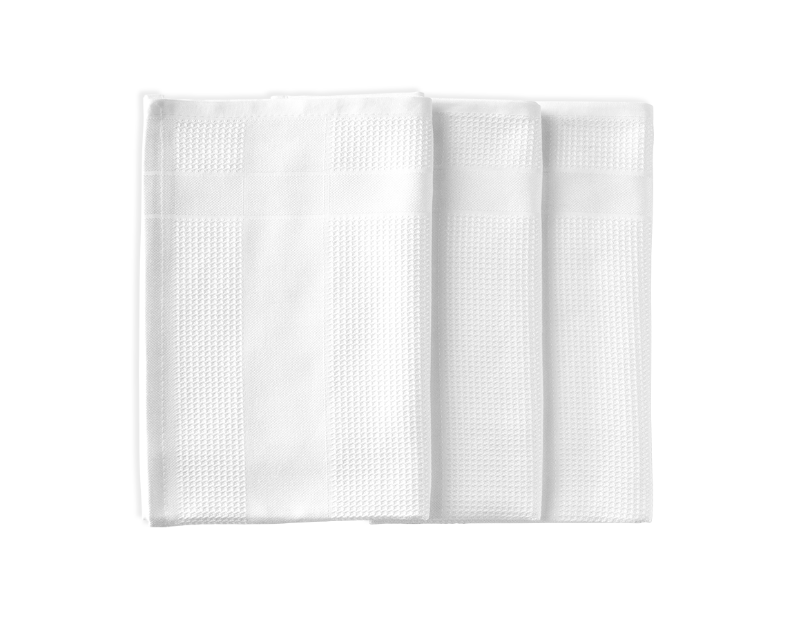 Cloths: Tea towel + white