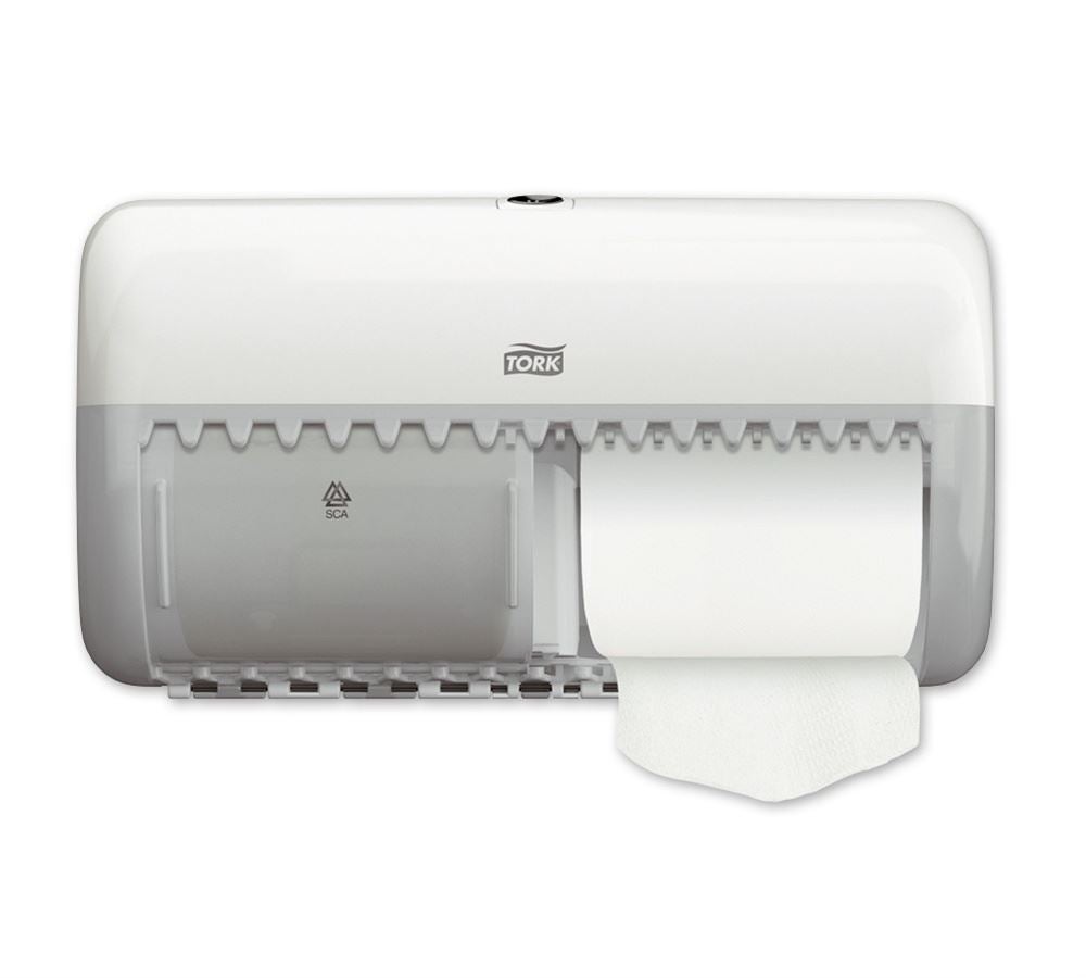 Chiffons: Distributeur Tork p. 2 petits rouleaux  papier WC