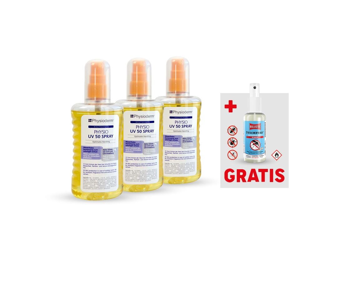 Handreinigung | Hautschutz: 3x UV Sonnenschutzspray LSF 50 + Ballistol