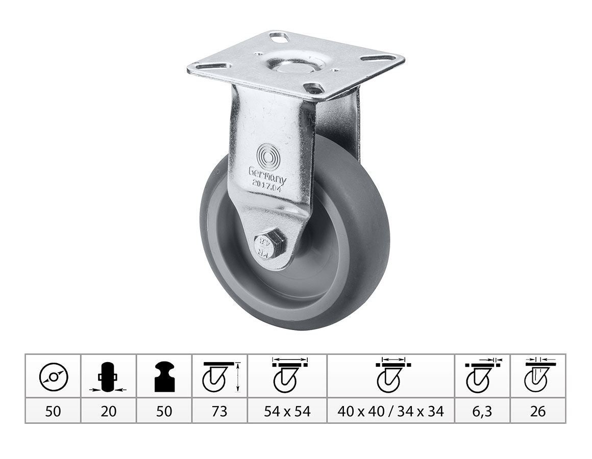 Rouleau transporteur: Dispositif de roulette fixe avec plaque