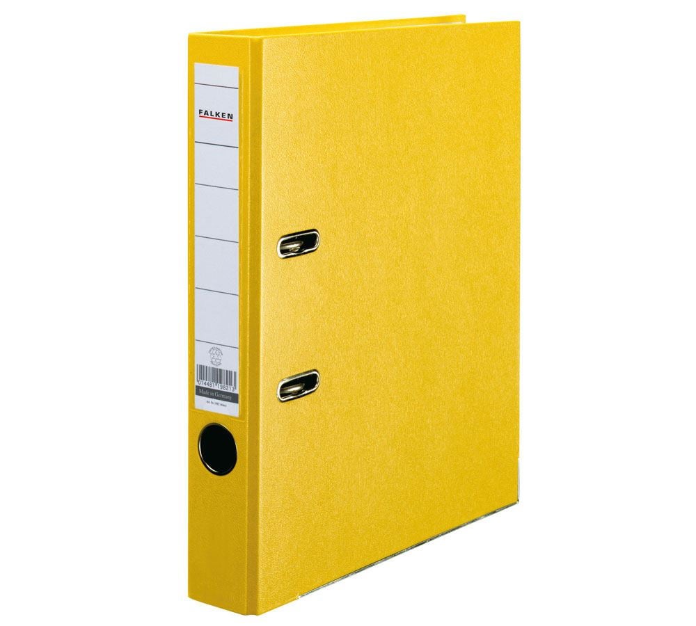 Organisation: Falken Plastic A4 Lever Arch Files + yellow